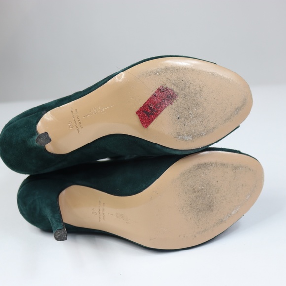 Jerome Dreyfuss Suede Peep-Toe Ankle Teal Lace Up Booties - Size 40 - Picture 5 of 6